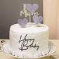 6 Pcs Happy Birthday Side Cake Toppers Black Mirror Side Cake Toppers Diy Acrylic Glitter Cake Inserts Celebration Birthday Part