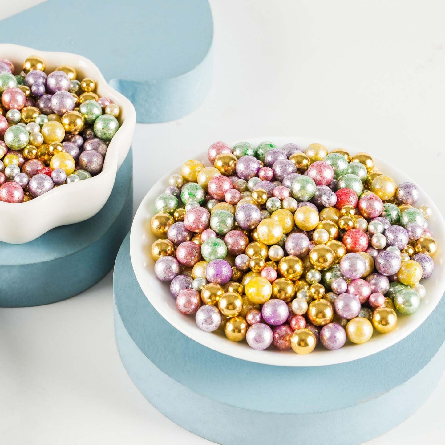 Kasvan Pastel Pearl Sugar Sprinkles - Edible Candy Pearls 130G/4.58 Oz, Mix Size Cake Candy, Decorate Cakes, Cookies, Ice Cream