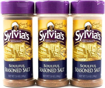 Sylvias Soulful Seasoned Salt, All-Purpose Seasoning Mix for Steak, Chicken, Vegetables, and More, 7oz (Pack of 3)