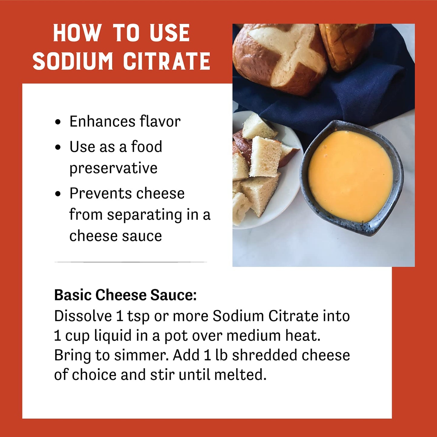 Judee’s Sodium Citrate 5 lb - Non-GMO, Gluten-Free Emulsifier for Cheese Sauce & Molecular Gastronomy - Keto-Friendly and Nut-Free
