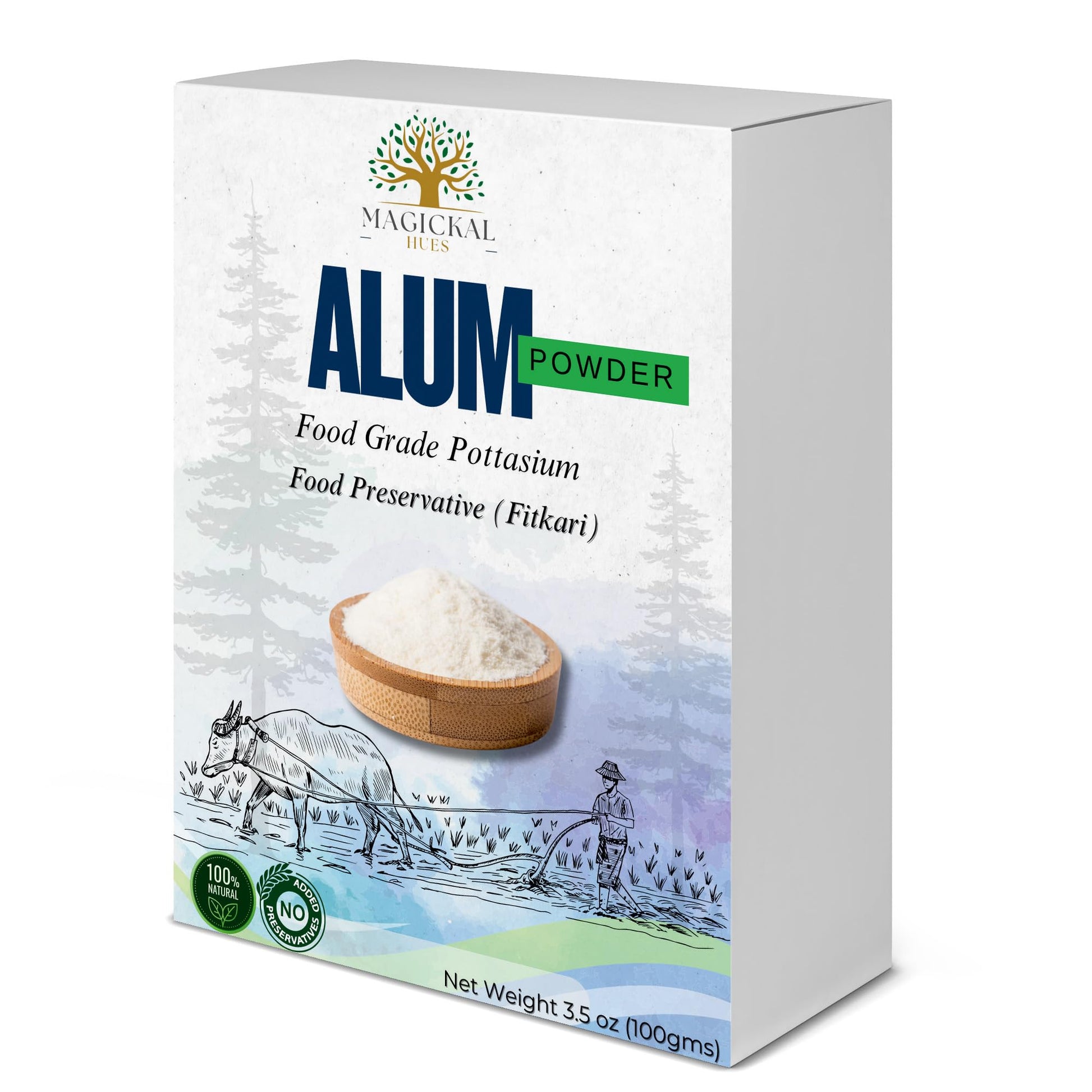 Magickal Hues Alum Powder 3.5 oz - 100% Pure Phitkari | Natural Piedra de Alumbre | Potassium Alum Powder for Skin, Canker Sores