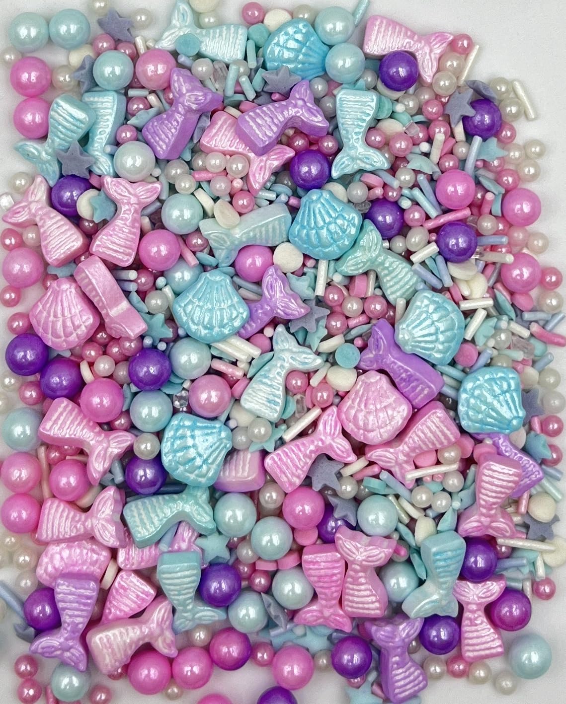 Sentovac Edible Mermaid Pearl Shell Sprinkles | Edible Cake Cupcake Sprinkles 1 Bottle 3.53Oz/ 100G | Cookie And Ice Cream Toppe