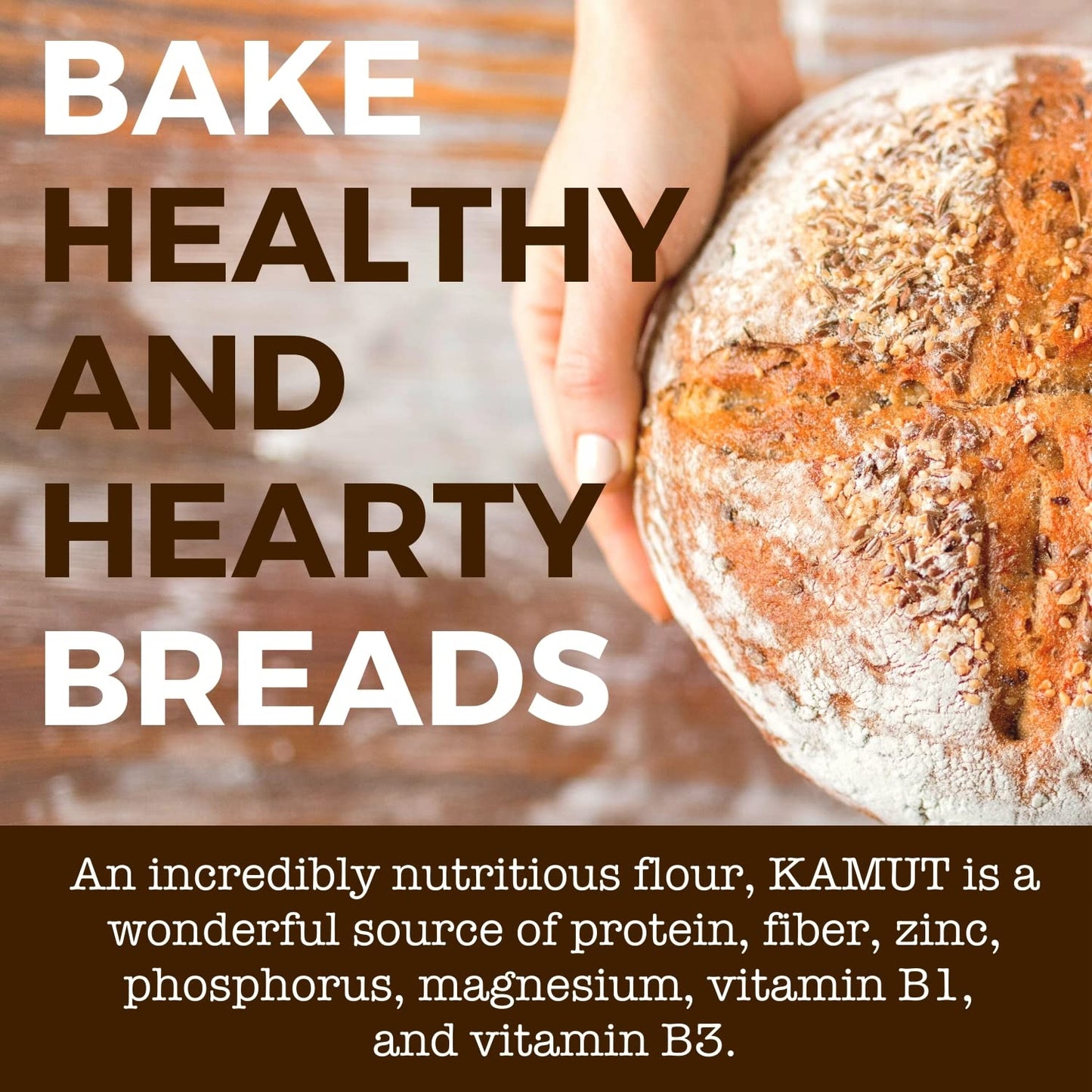 Kamut Flour (3 Lb) Whole Wheat Flour, Great For Whole Grain Bread And Baking, All-Natural, Usda Organic, Ou Kosher Certified, Mi