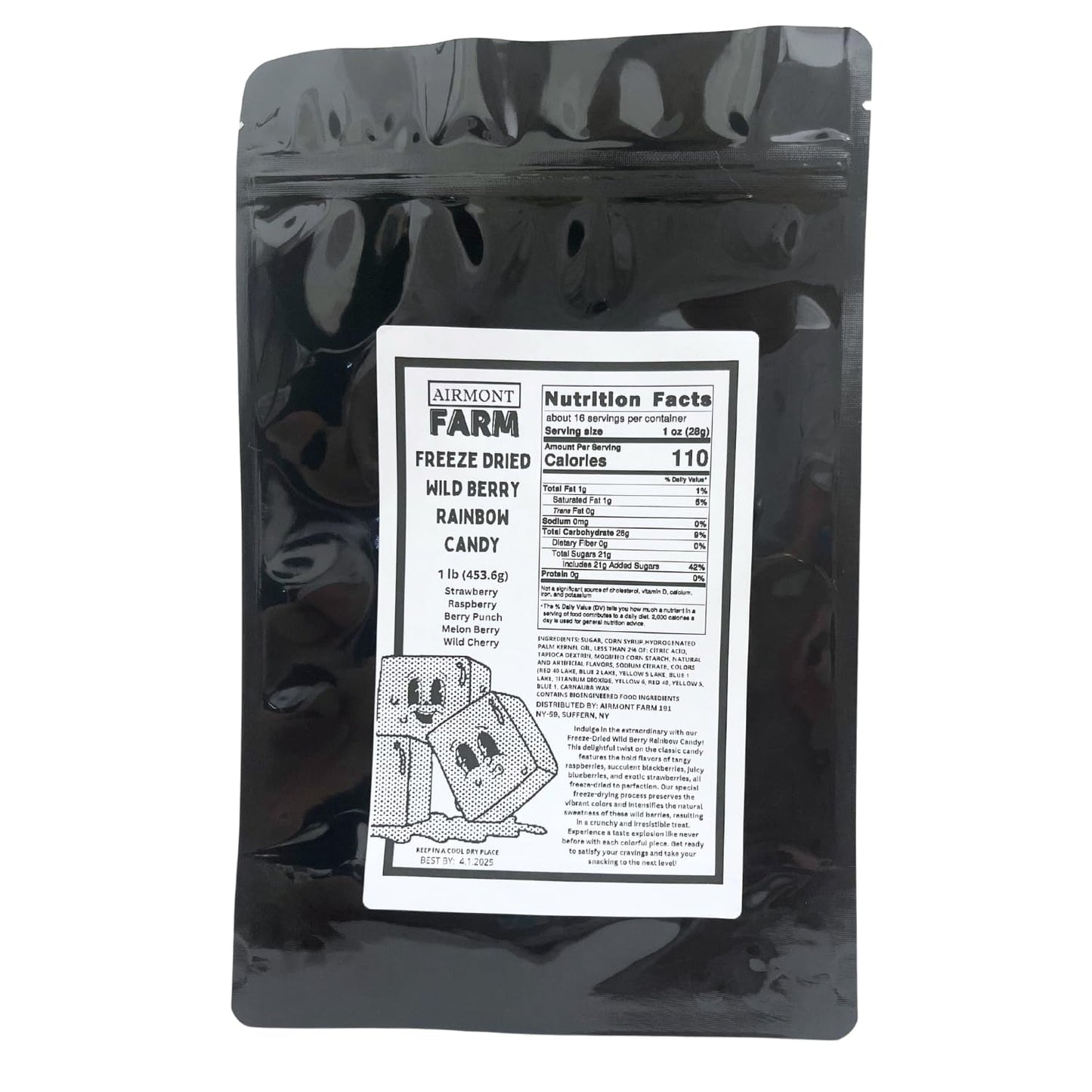 Freeze Dried Candy Wild Berry Skittles 1Lb (16Oz) Rainbow Candy - Ships In Box - Deliciously Crunchy, Intense Flavor, Lightweigh