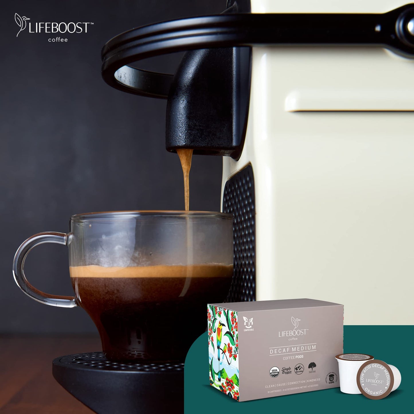 Lifeboost Organic Decaf Coffee K Cups - Low Acid Decaf Coffee Pods - Single Origin Non-Gmo Mold Free Decaf Coffee Pods For Keuri