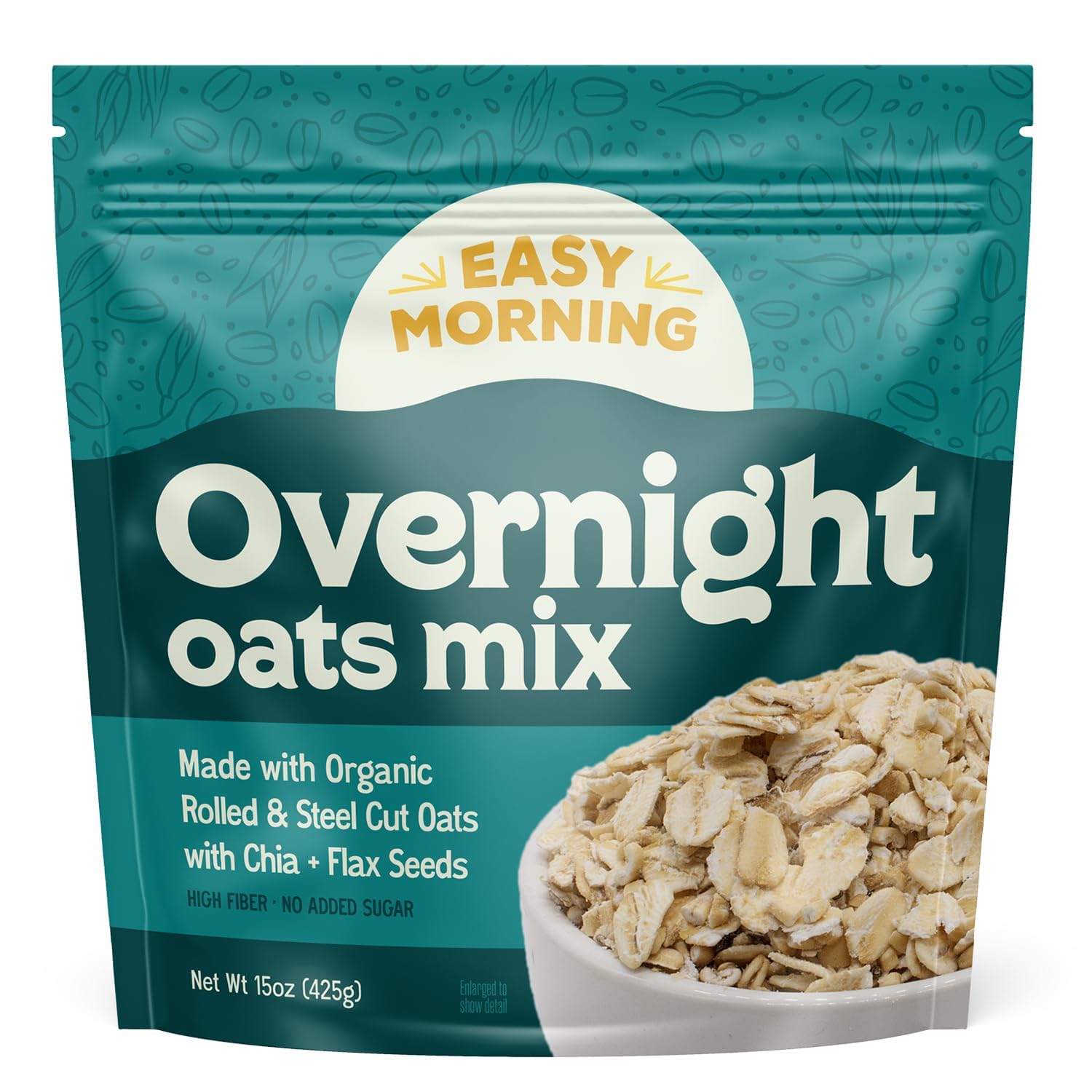 Easy Morning Overnight Oats ? Organic Mix Of Rolled Oats, Flax, Chia, Steel Cut Oats ? Make In Overnight Oats Containers With Li