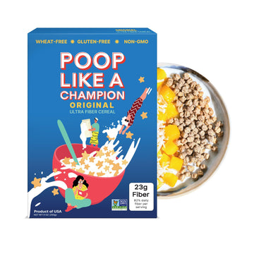 Poop Like A Champion Ultra High Fiber Cereal - Non Gmo - Fiber Supplement - Corn Bran | Breakfast Essentials With Soluble Fiber,
