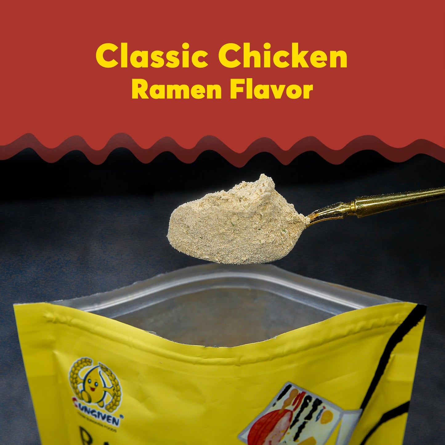 Sungiven Chicken Instant Ramen Seasoning Powder, Vegan, Mild Premium Instant Noodle Soup Powder, Ramen Toppings, 10 Oz
