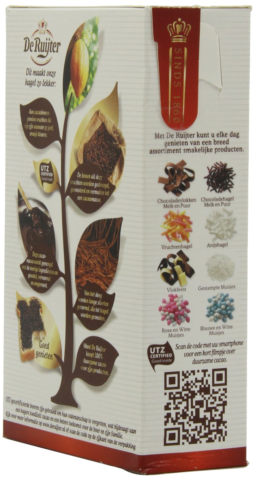 Deruyter Chocoadehagel Puur (Dark Chocolate Sprinkles), 14-Ounces Boxes (Pack Of 3)