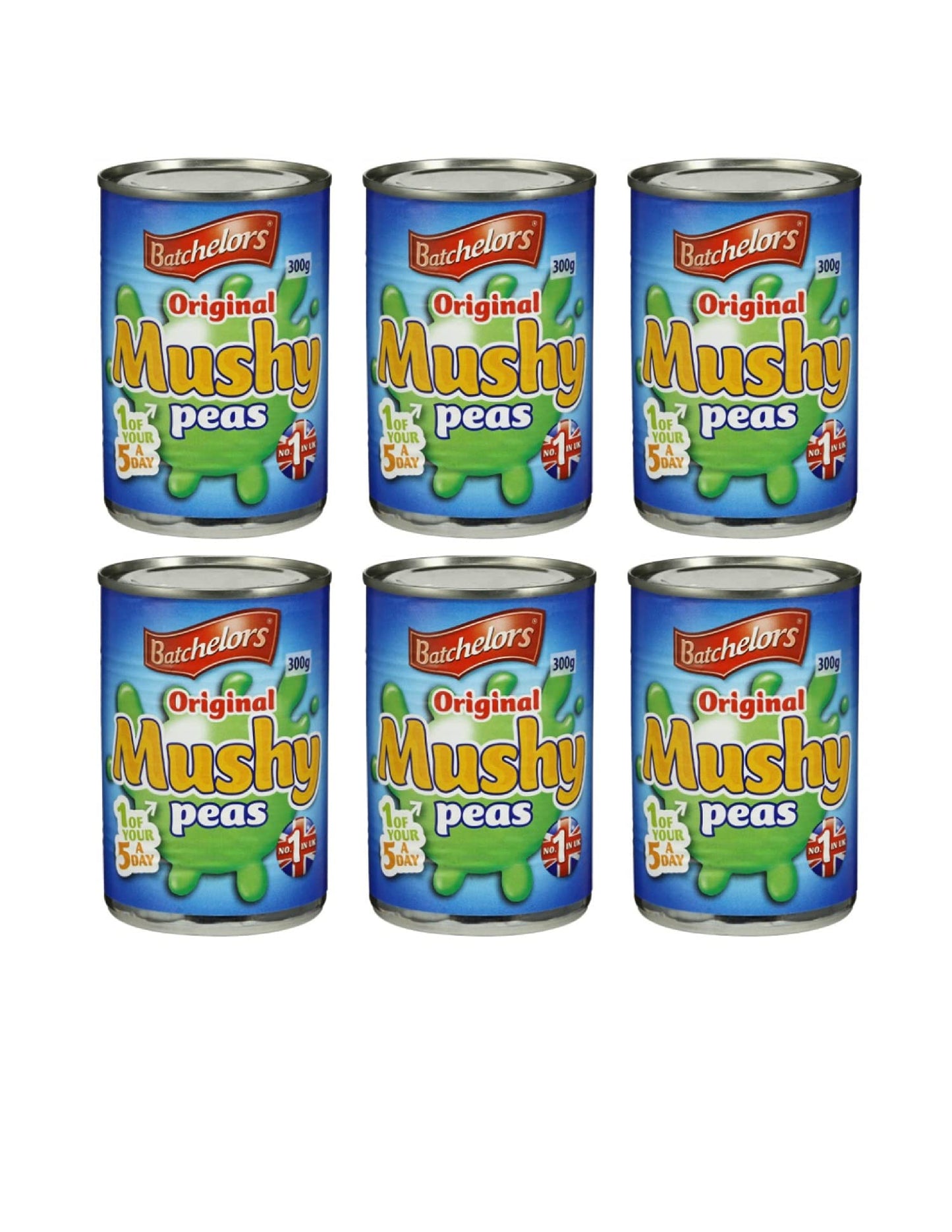 Batchelors Original Mushy Peas 300g, (Pack of of 6)