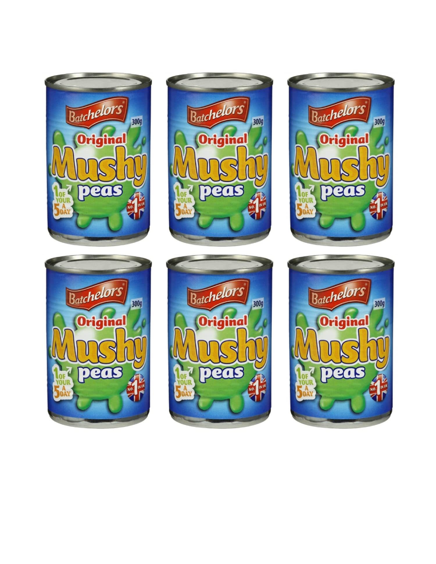 Batchelors Original Mushy Peas 300g, (Pack of of 6)