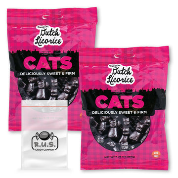 Gustaf'S Dutch Licorice Cats, 2 Pack - 5.29 Oz Each | Authentic Dutch Candy | Imported Licorice Treats - Bundle Comes With Rus C