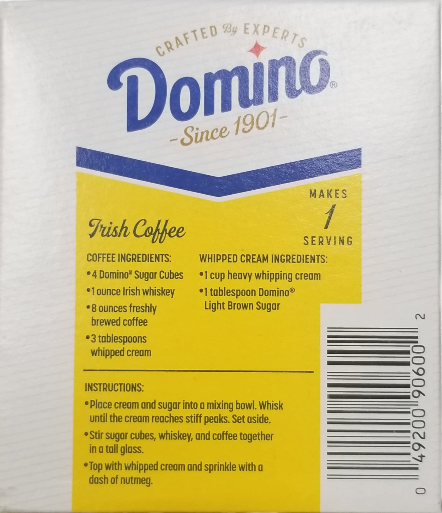 Domino Pure Cane Sugar Cubes, 16 Ounce Box, Model 82067