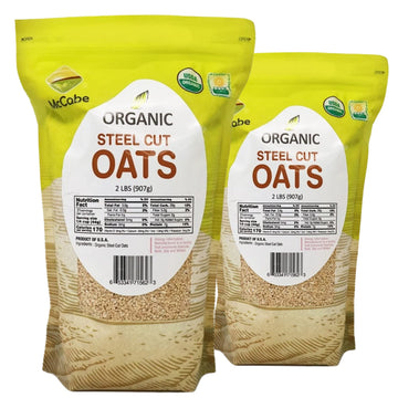 McCabe Organic Steel Cut Oats - Steel Cut Oats Organic | Rich with Fiber & Minerals | USDA and CCOF Certified | Product of USA |
