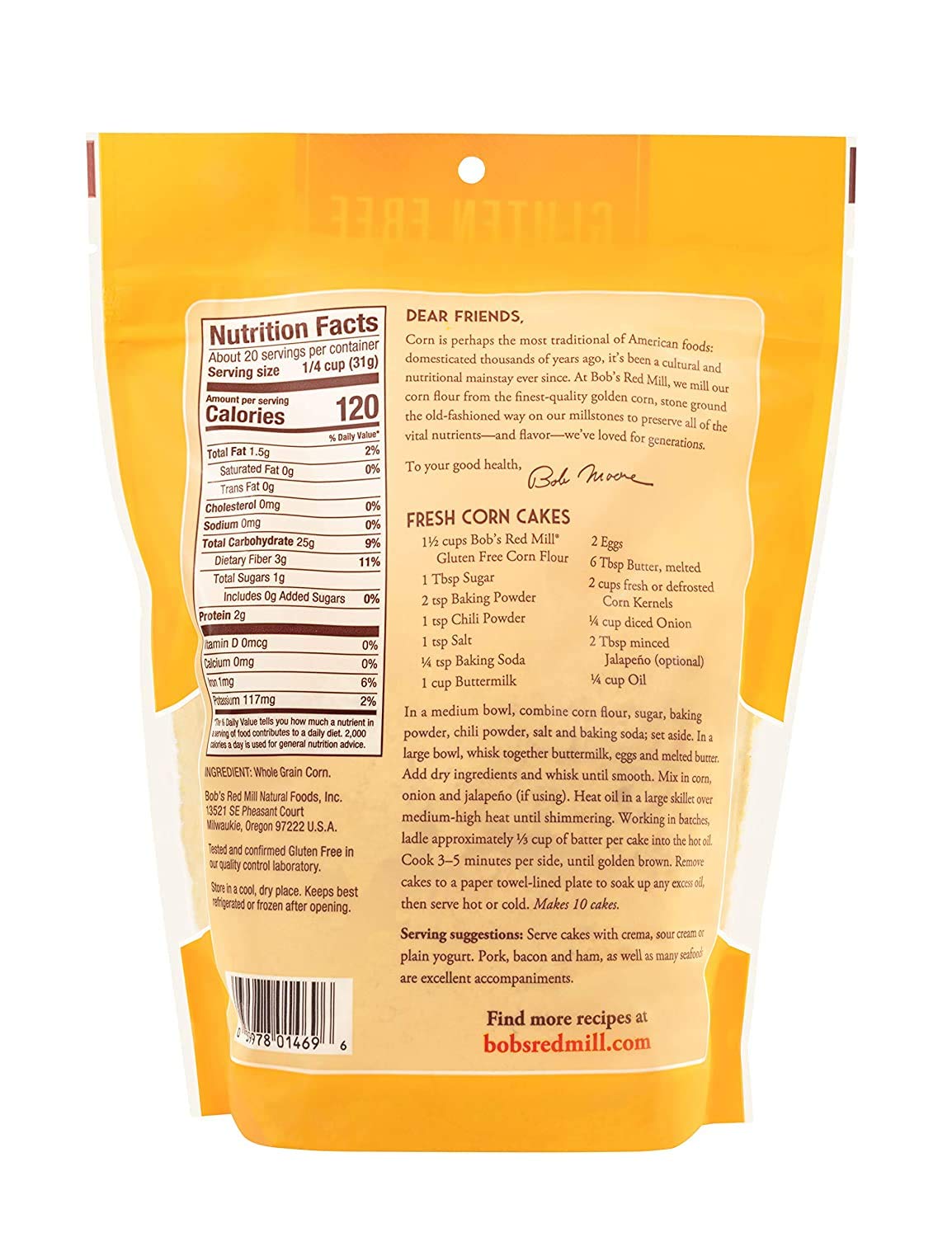 Bob'S Red Mill Corn Flour 22 Ounce (Pack Of 2)