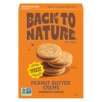 Back to Nature - Peanut Butter Creme Sandwich Cookies - Made with Real Ingredients like Wheat Flower & Whole Grains - Seriously 
