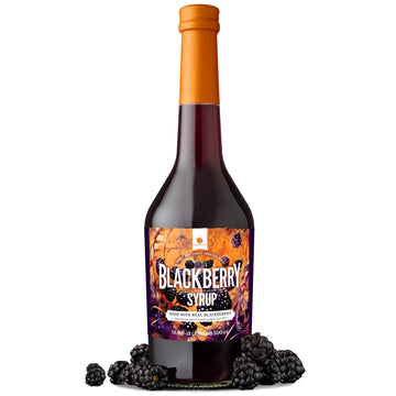 Gourmanity Blackberry Syrup, 3 Ingredients Only, Sweet and Tart Flavor, Great for Soda, Iced Tea, Lemonade and Cocktails, No Art