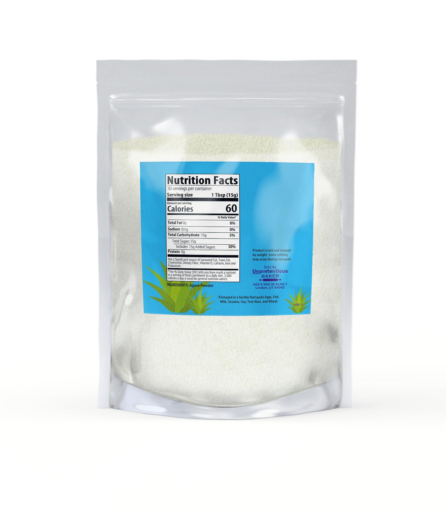 Unpretentious Agave Powder, 1 lb, Natural Sweetener, Non-GMO