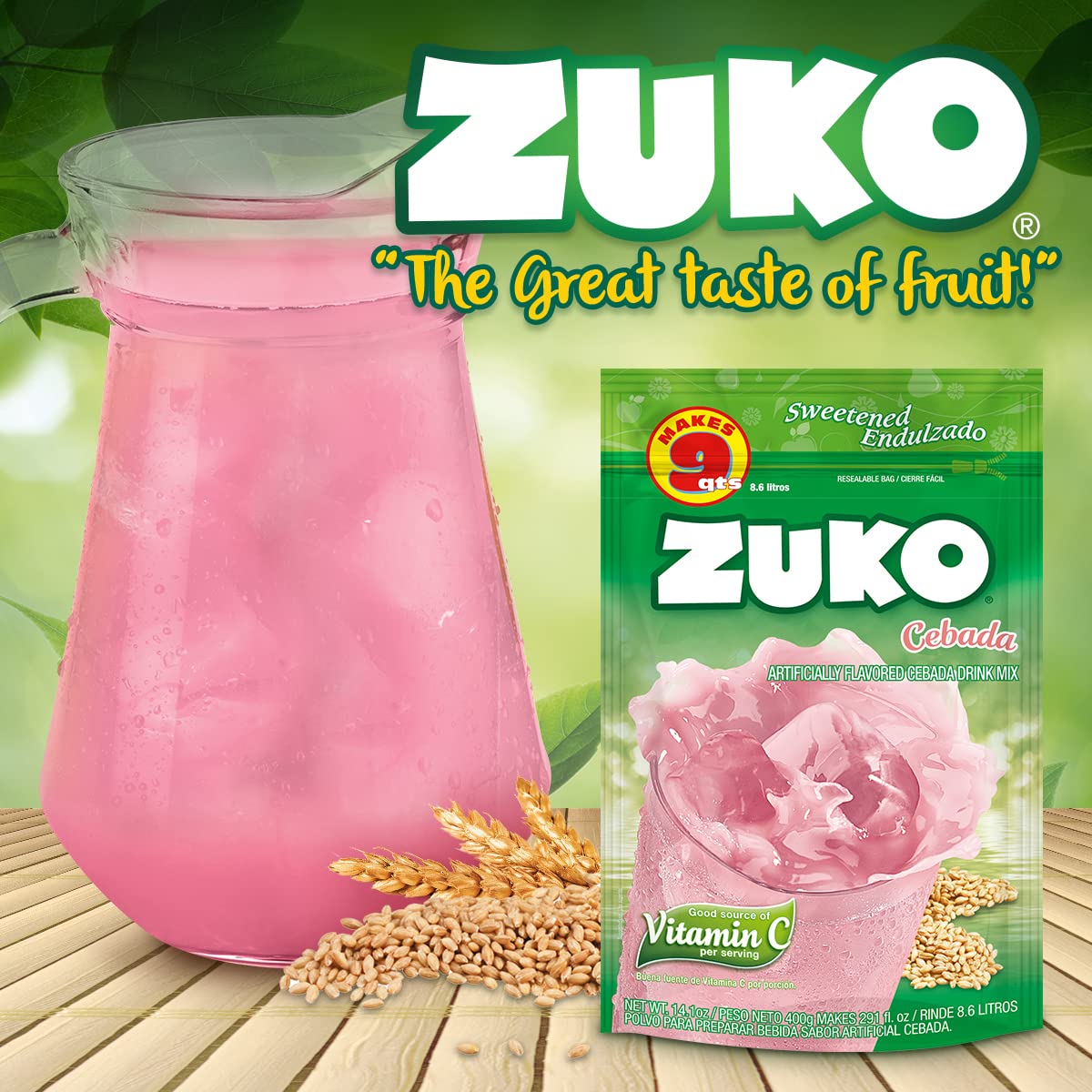 Zuko Cebada Instant Powder Drink | Family Pack | No Sugar Needed | Vitamin C | 14.1 Ounce (Pack of 6)