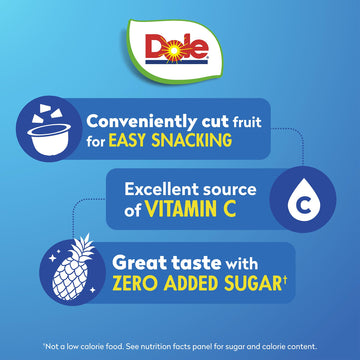 Dole Pineapple Tidbits with No Sugar Added^^ - Dole Fruit Bowls Snacks - 4 oz Fruit Bowls - 12 Pack