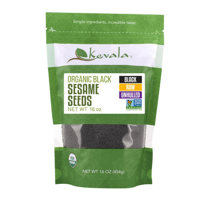 Organic Raw Black Sesame Seeds (Unhulled) - Allergen Friendly Seeds Made in Facility Free of Peanuts and Tree Nuts, Can Be Used 