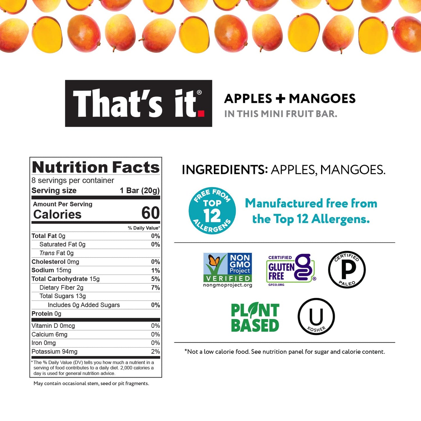 Thats it. Mini Fruit Bars (Variety 24 Pack) No Sugar Added, Plant-Based, Vegan & Gluten Free, Breakfast Bar, Paleo, for Childre