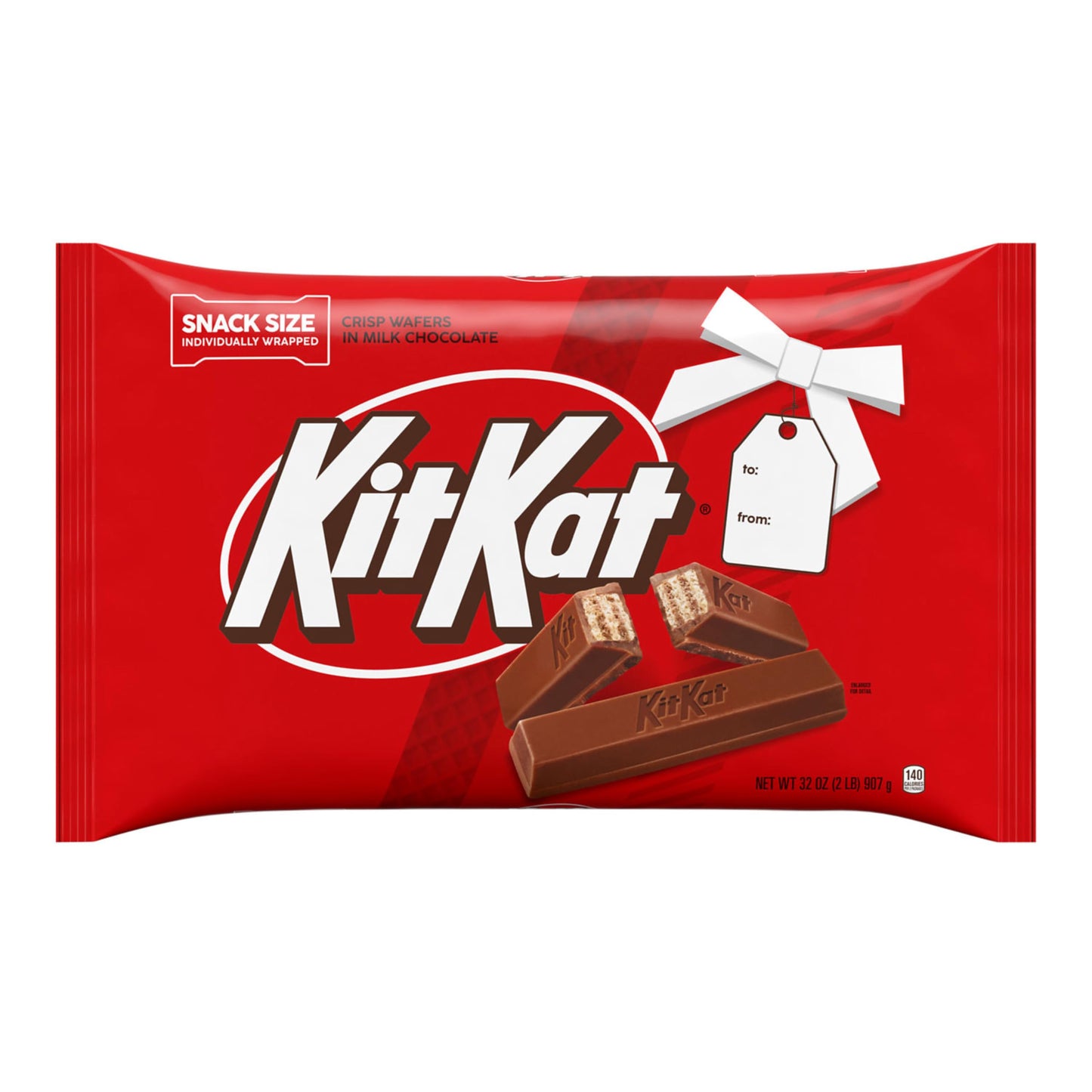 KIT KAT Milk Chocolate Wafer Snack Size, Christmas Candy Bag, 32 oz