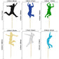 Gyufise 24Pcs Colorful Boy Trampoline Cupcake Toppers Trampoline Cake Toppers Picks Jump Birthday Party Supplies Jump Trampoline