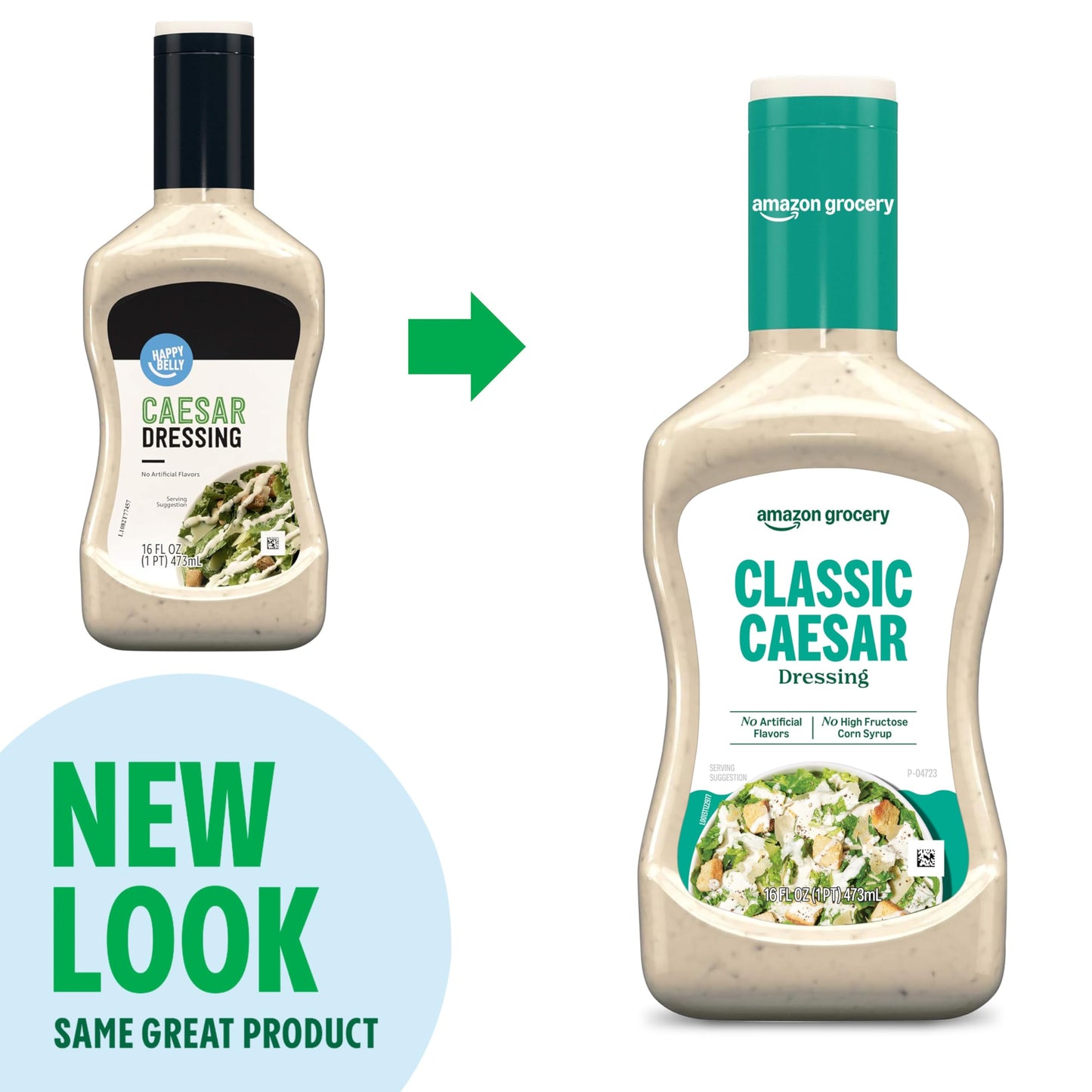 Happy Belly Creamy Caesar Dressing, 16 Fl Oz, Pack of 1