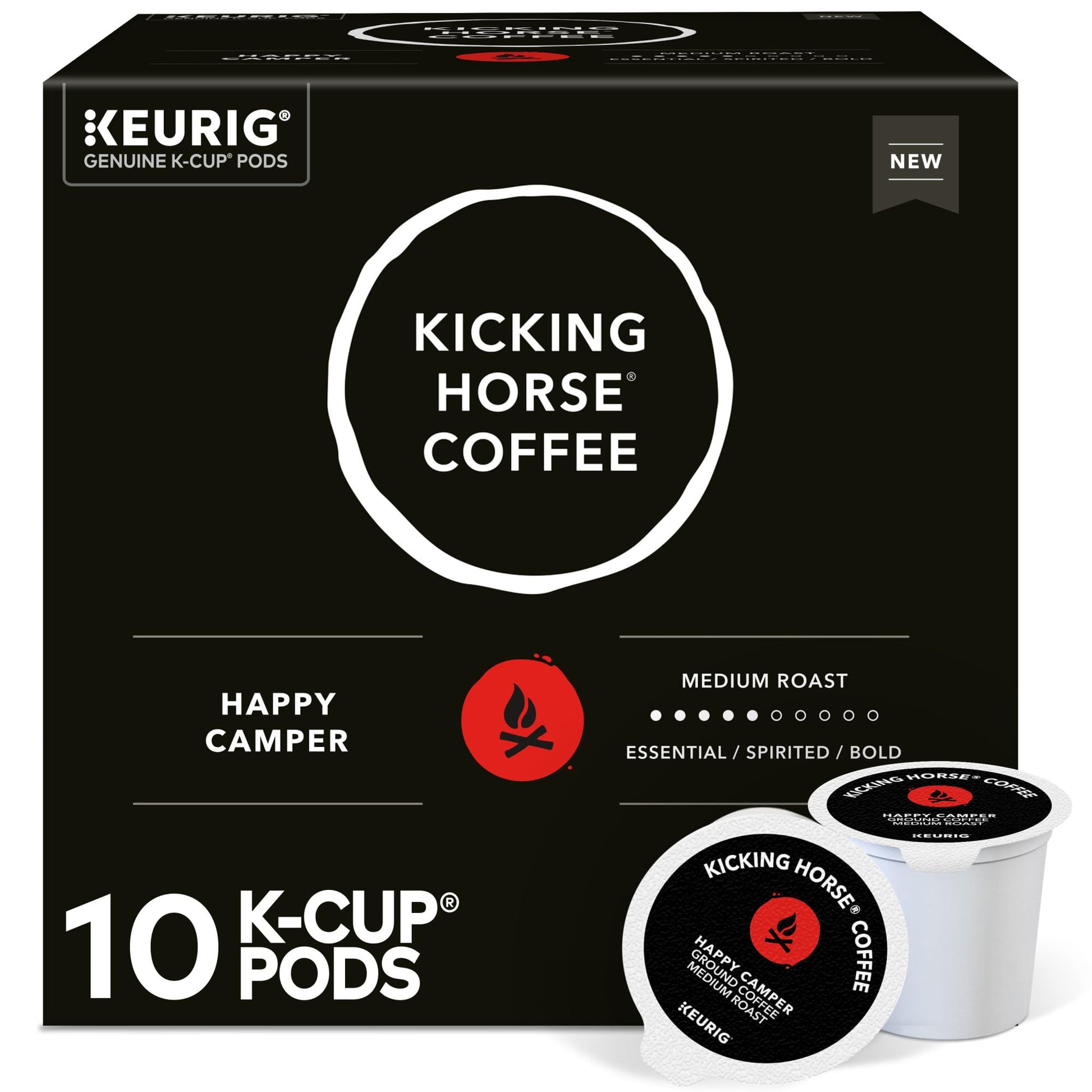 Kicking Horse Coffee Happy Camper Medium Roast Single Serve K-Cup Pods 10 Count