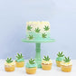 Ercadio Edible Cupcake Toppers - 40 Pcs Green Birthday Cake Decorations for Parties