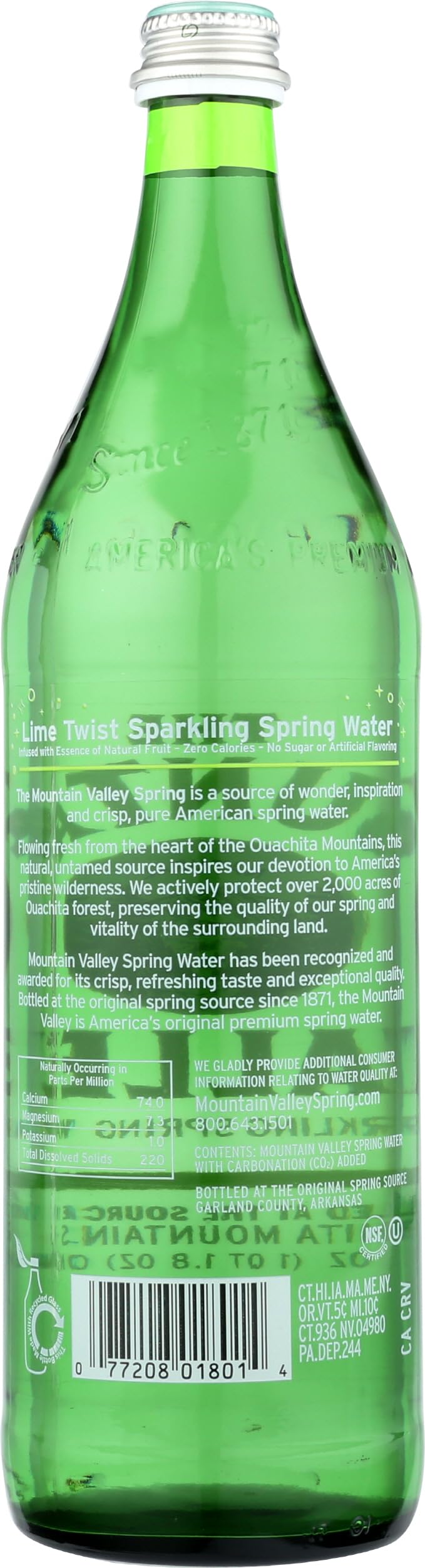 Mountain Valley Spring Sparkling Water Lime, 1 Ounce