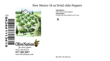 Olivenation Whole New Mexico Hatch Chili, Dried Chili Pepper, Mild Heat, Earthy Flavor - 1 Pound