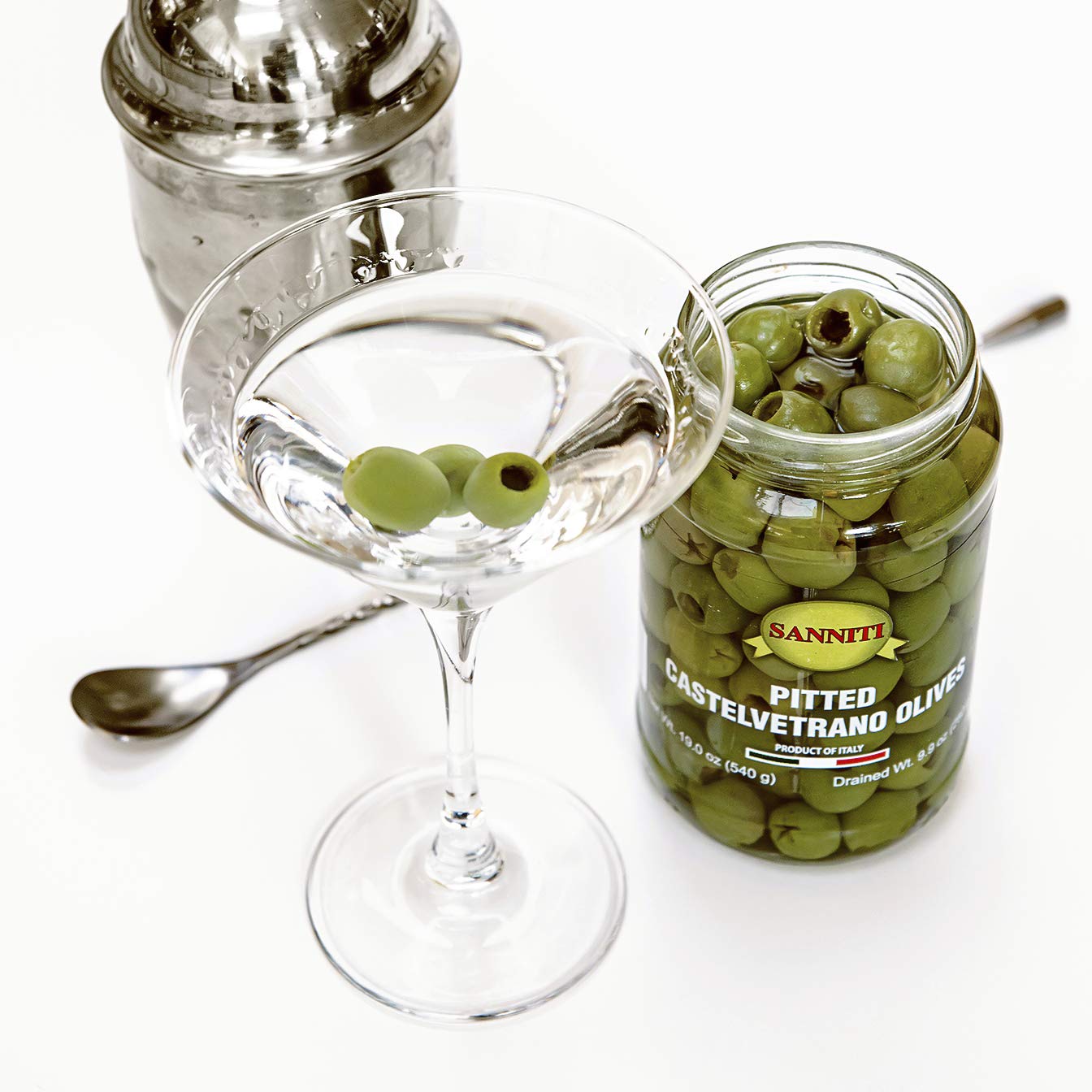Sanniti Pitted Castelvetrano Olives - 19 Ounce Jar - 1.18 Pound (Pack of 1)