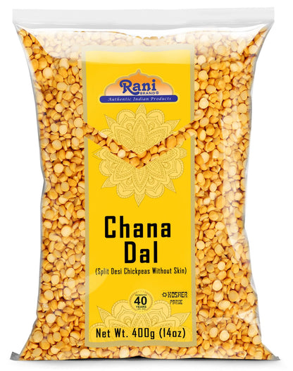 Rani Chana Dal (Split Desi Chickpeas without skin) 14oz (400g) ~ All Natural | Gluten Friendly | NON-GMO | Kosher | Vegan | Indi