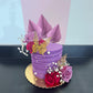 Gyufise Palm Leaf Cake Toppers, 4.7x5.1, Purple, 6Pcs, Decorative Cupcake Insert for Weddings and Parties, Model ZN0680-3