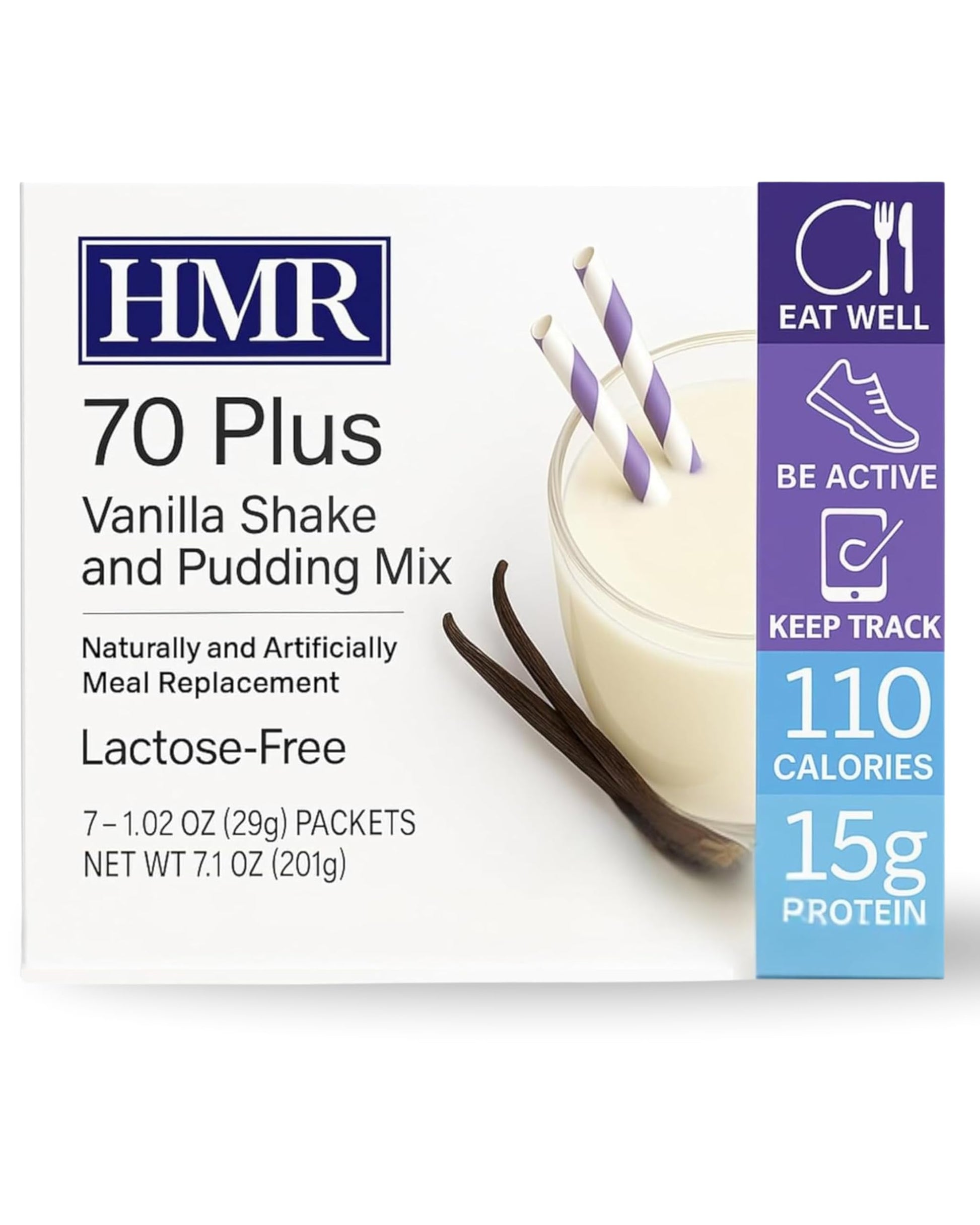 HMR 70 Plus Shake & Pudding Mix | Meal Replacement Powder | Lactose-Free | 15g Protein | Easy to Make | Low Calorie (7.35 Ounce 