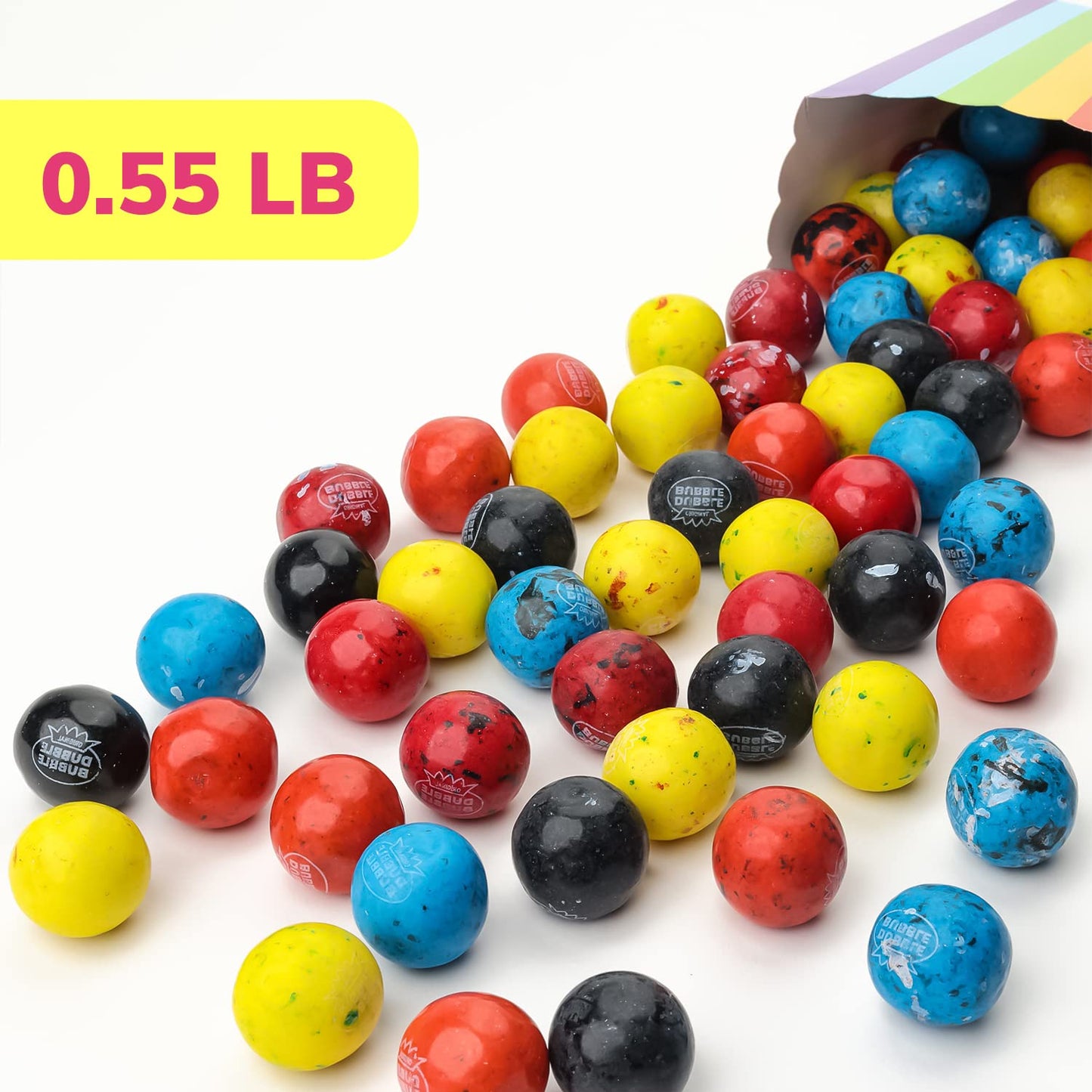 Gumballs In Jar- Berry Blots Gumballs - 1 Inch Large Chewing Bubble Gum - Big Fruity Gum For Kids 0.55 Lb - 32 Pcs Gum For Kids