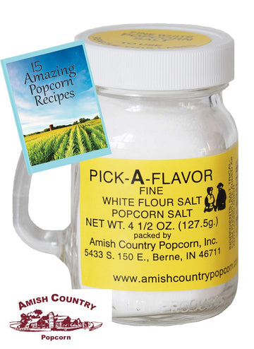 Amish Country Popcorn | Fine White Popcorn Salt - 4.5 Ounce | Old Fashioned, Non-GMO and Gluten Free (4.5 oz Jar)