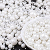 White Pearl Sprinkles for Cake Decorating, 6 Sizes Mix 4.6 oz Edible Pearls Sugar Sprinkles for Baking Cupcake Cookies Ice Cream