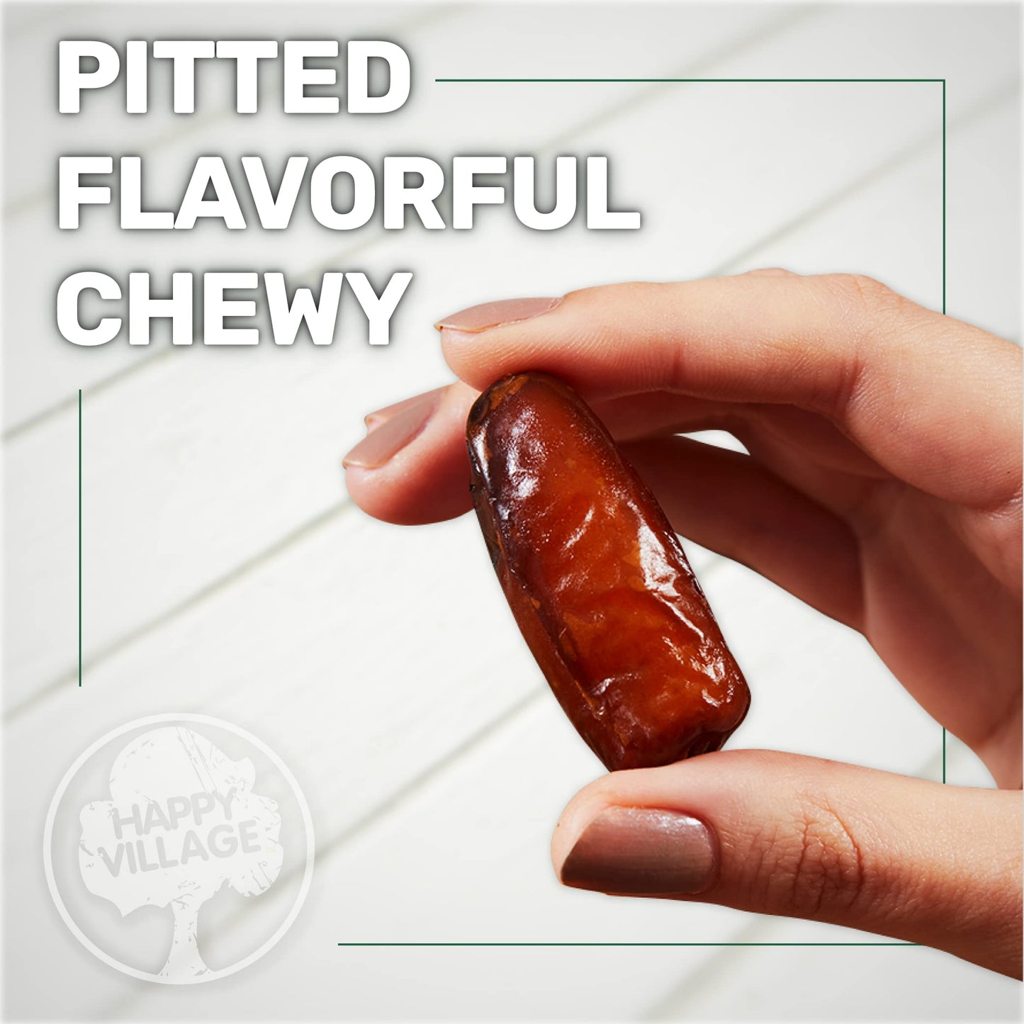 Happy Village Organic Pitted Dates, No Sugar Added, 40 OZ (2 Packs of 20 OZ), Kosher, Non-GMO, Vegan, Unsweetened