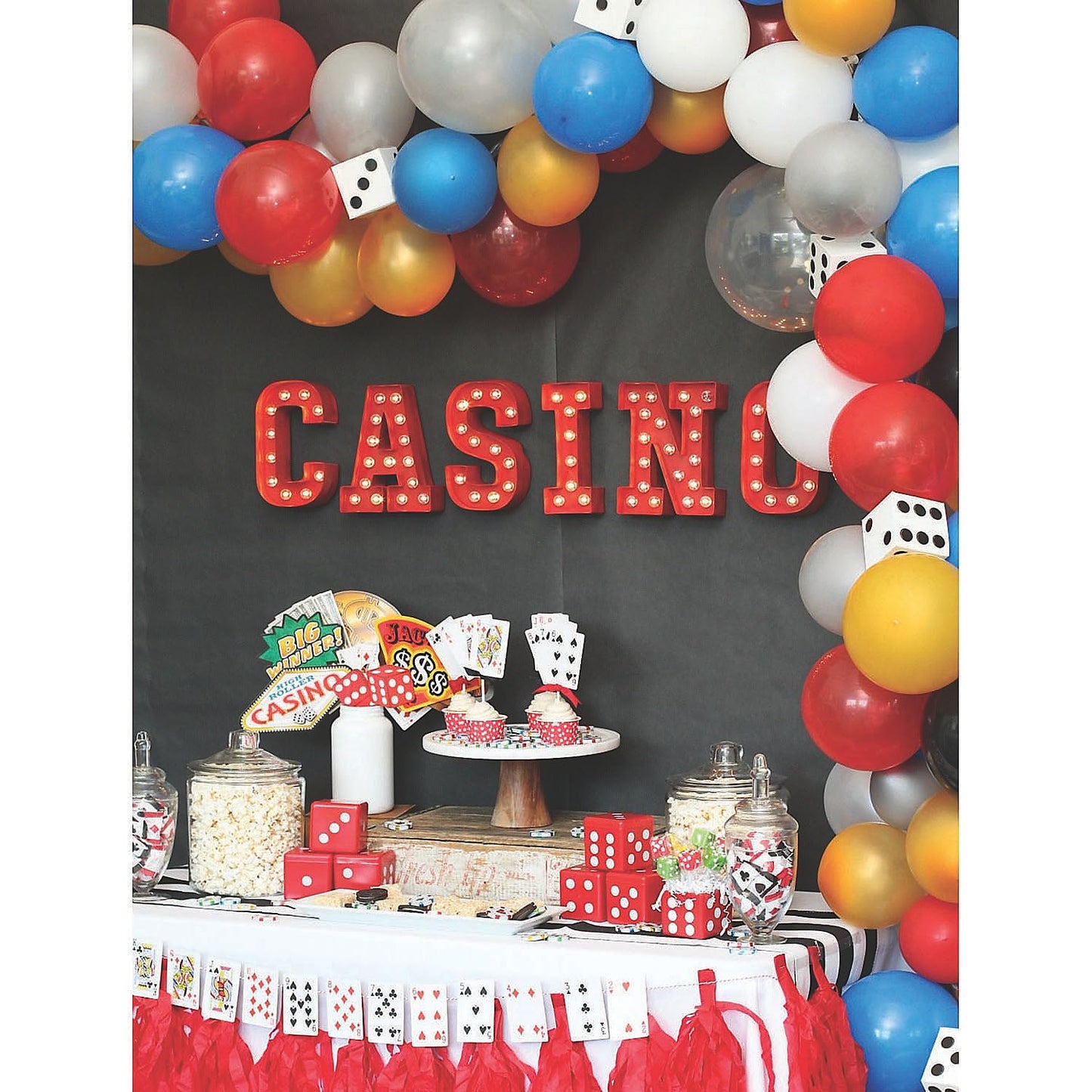 Fun Express Buttermints -  card-style Design, 14 Ounce Bulk Pack, Individually Wrapped, Black/Red/White