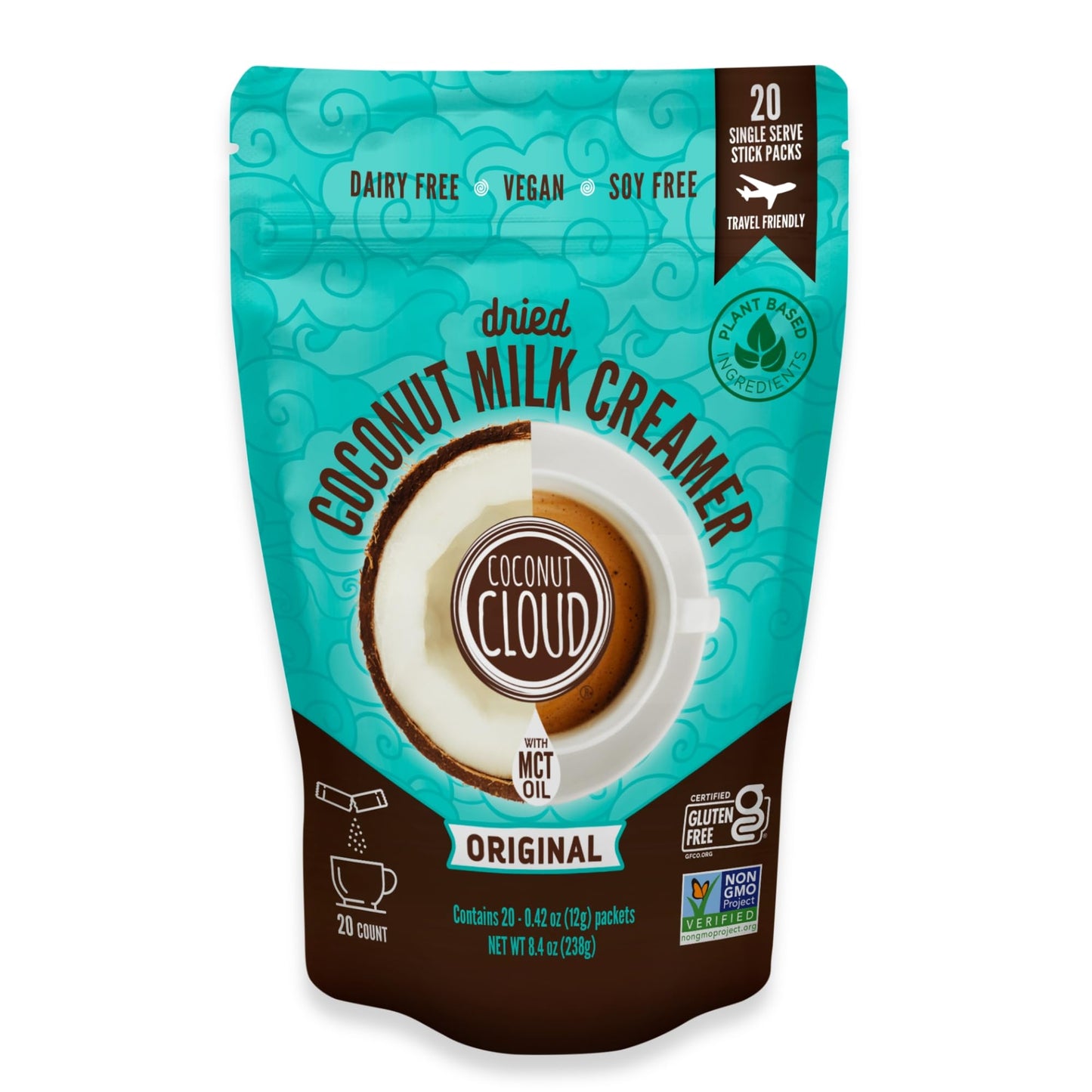 Coconut Cloud Dairy-Free Coffee Creamer, Vegan, Gluten Free, Non-GMO, Original, 0.35 Ounce (Pack of 20), Caramel