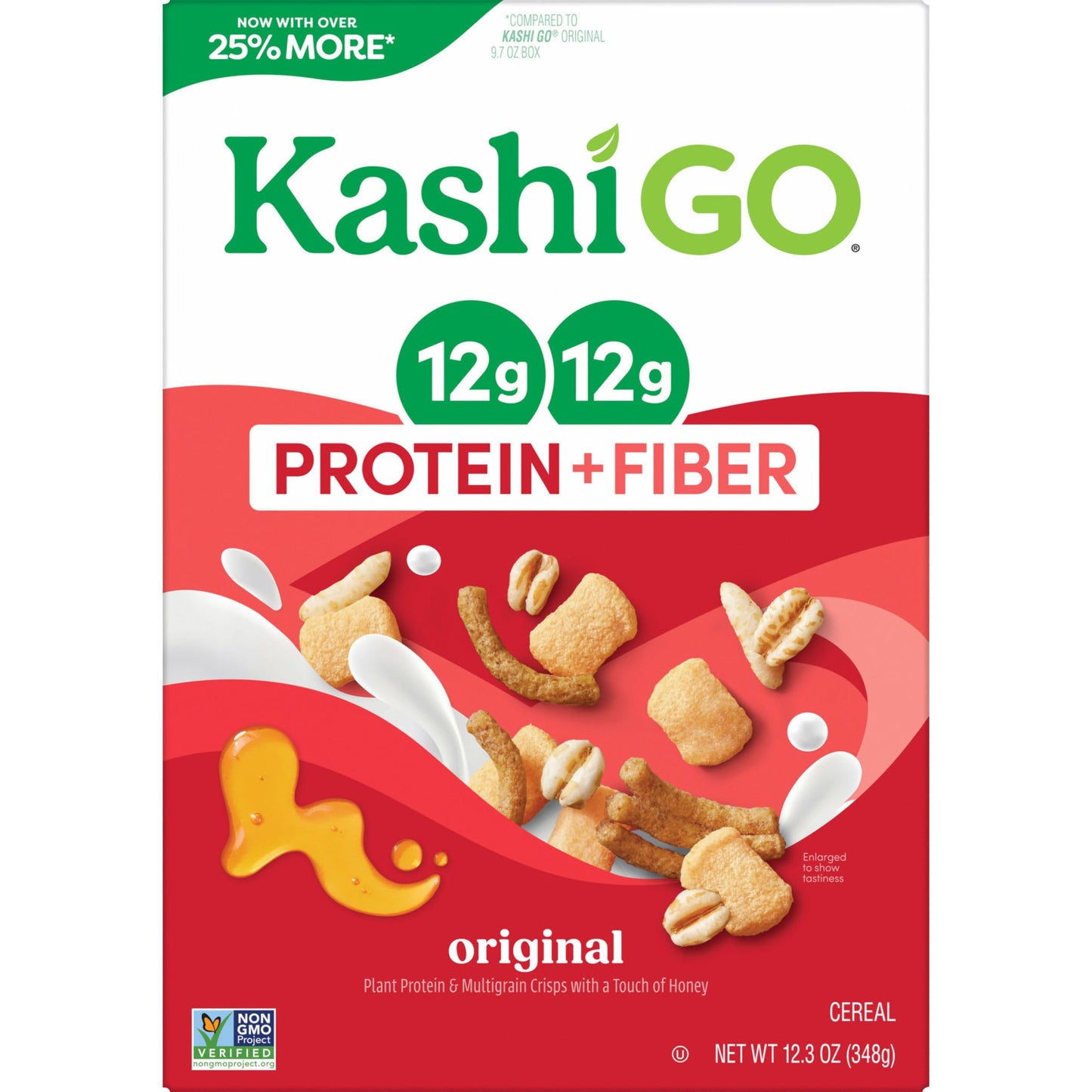 Kashi GO Protein Cereal, 12g Protein, 12g Fiber, Original, 12.3oz Box (1 Box)
