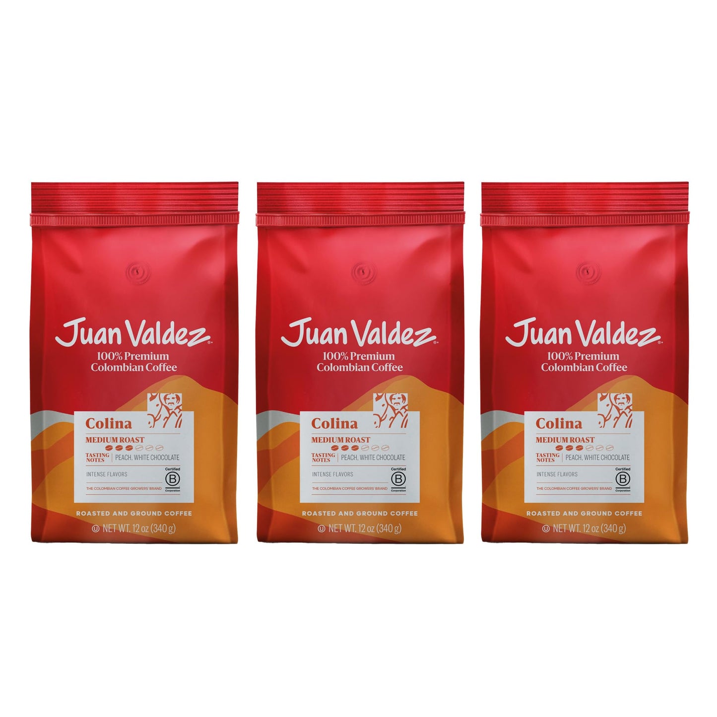 Juan Valdez Ground Coffee, Premium Colombian, Balanced Flavor, 12 oz (Pack of 3)