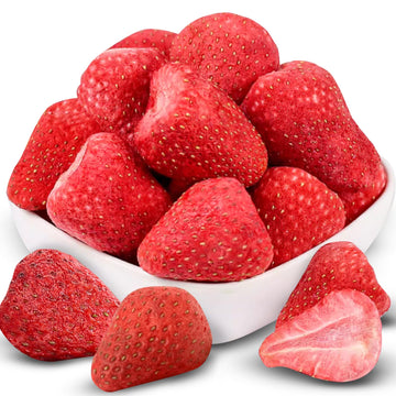 Whole Freeze Dried Strawberries Bulk 32 oz / 2lb / 908 g Large Family Size Crunchy Fruit Snack Box No Added Sugar Single-Ingredi