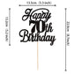 Rssta i Happy 70th Birthday Cake Topper Black Glitter, 70 & Fabulous, Paper, Model XM063-new-Black 70th
