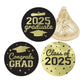 Black and Gold Graduation Party Stickers for Kisses Candy, Chocolate Drops, 2025 Grad Party Favors - 180 Count