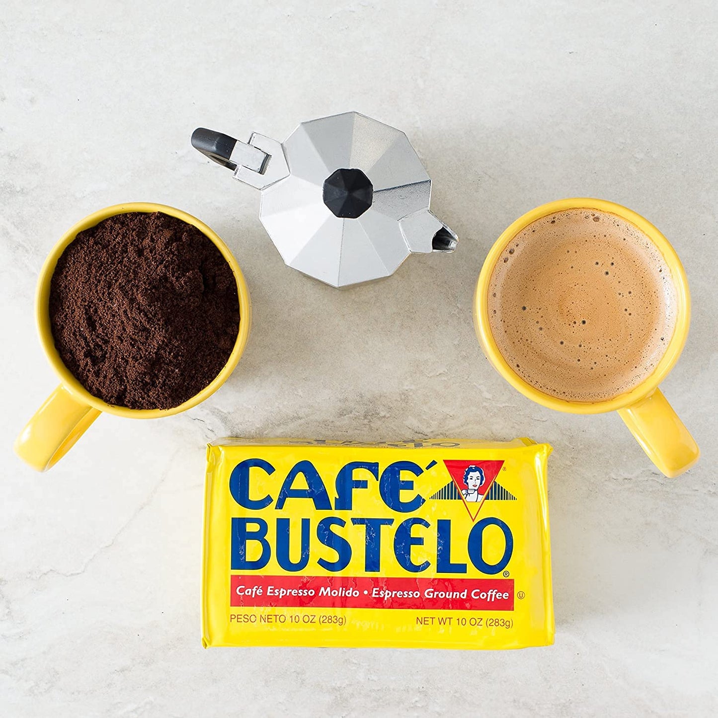 Pantry Delight Bundle - Cafe Bustelo Ground Coffee Espresso Brick Bulk, 6 Ounces Each, 3 Pack Bundled With Pantry Delight Espres