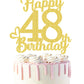48 Birthday Cake Toppers-Gold Glitter, 48Th Cake Topper For Men,48 Cake Topper For Women, 48Th Birthday Decorations,48Th Birthda